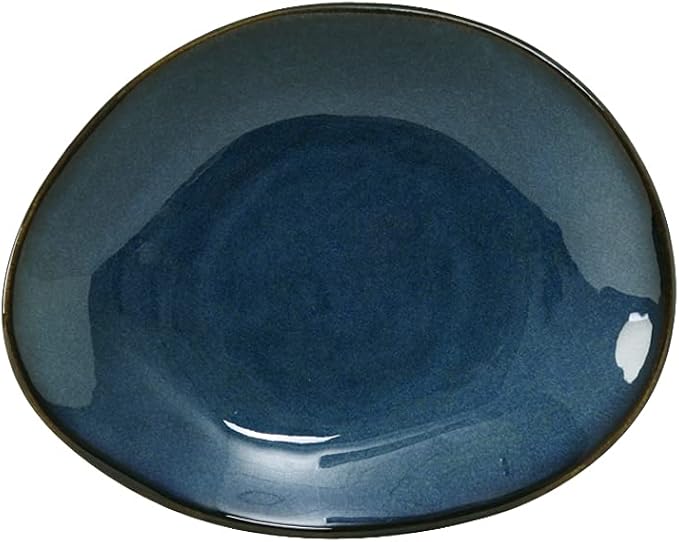 Tuxton China GAN-650 Ellipse Plate, 8-3/8" x 6-7/8", Oblong, Microwave and Dishwasher Safe, Oven Proof, Fully Vitrified, Ceramic, TuxTrendz, Artisan, Night Sky, Pack of 12