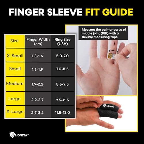 LIONTEK Double Flow Finger Sleeve V3 Pair — Joint Support & Compression for Activity, BJJ, Fitness, Volleyball, Basketball, and More (Large) - size: Large