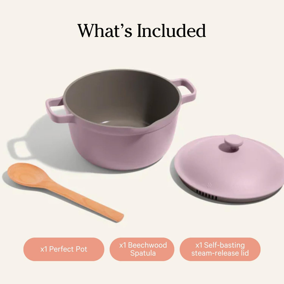 Our Place Perfect Pot - Mini 2.5Qt Nonstick Ceramic Sauce Pan with Lid | Versatile Cookware for Stovetop and Oven | Steam, Bake, Braise, Roast | PTFE & PFOA-Free | Toxin-Free, Easy to Clean | Lavender