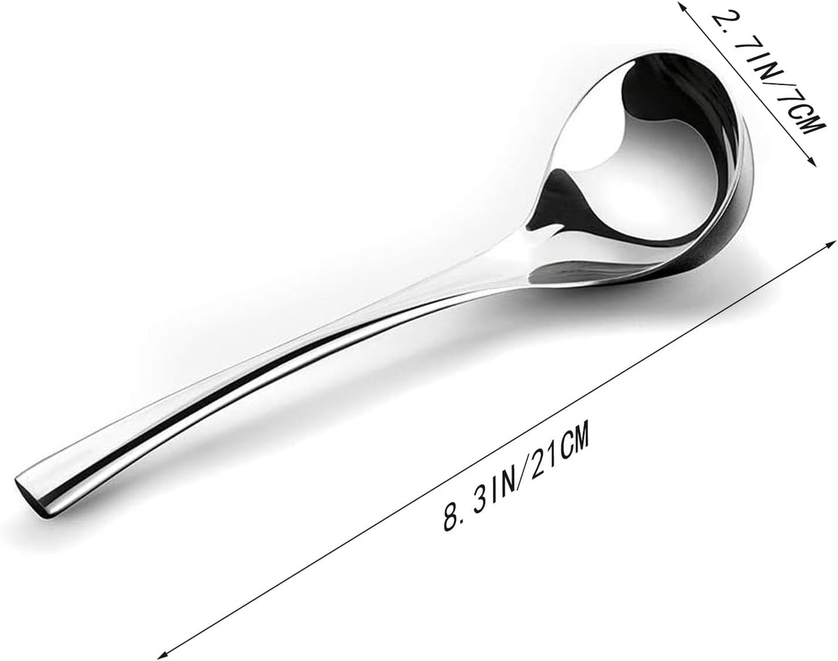 Zjunhm Sauce ladle,Gravy Ladle,Small Soup Ladle,8.3 Inch,SUS304 Stainless,Mirror Polished Dishwasher Safe 1 Piece (Color:Silver).