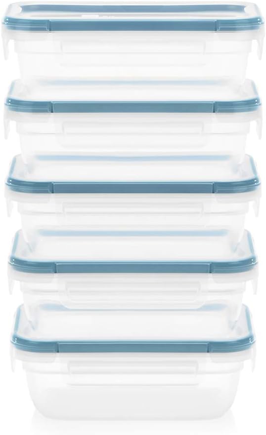 Snapware Total Solutions (3 Cup) Plastic Food Storage Containers Set, Airtight & Leakproof Locking BPA-Free Lids Tupperware, Freezer Dishwasher Microwave Safe (Pack of 10)