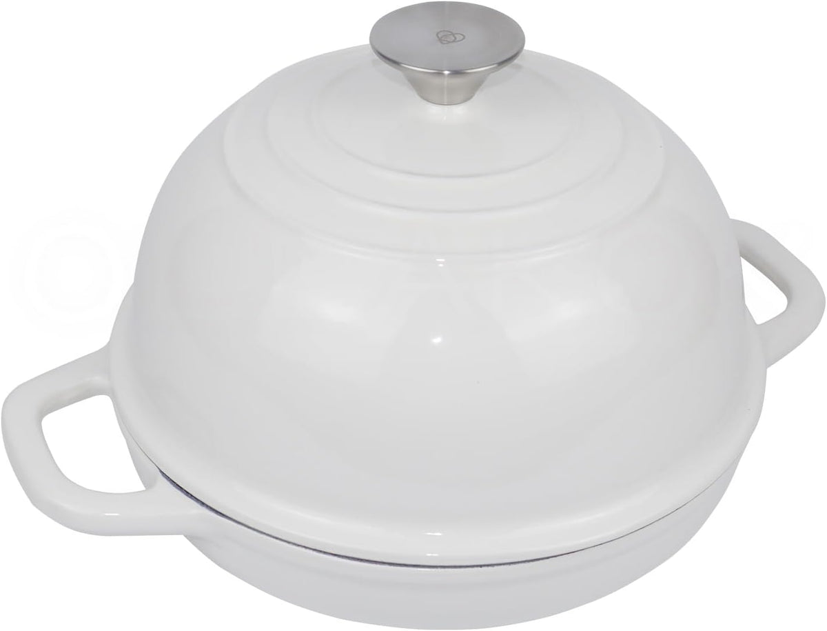 Dutch Oven for Bread Baking Bread Oven for Sourdough Bread Baking, Enameled Cast Iron Dutch Oven Pot with Lid 5 qt Cast Iron Bread Pan, White