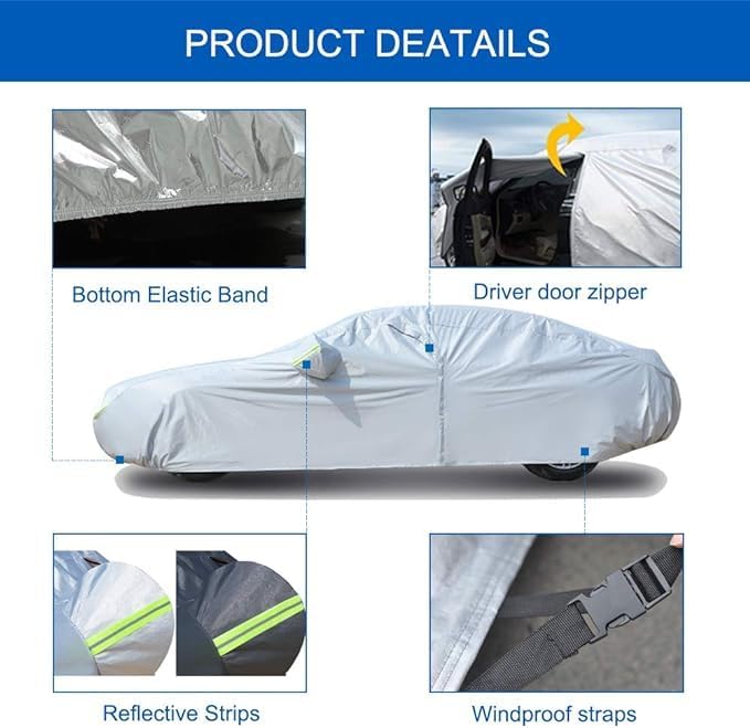 KouKou Oxford Waterproof SUV Car Cover Suitable for Lexus RX300/330/350/350L/450 from 2003 to 2025, Windproof All Weather Waterproof Outdoor Cover Sun Rain UV Dust Snow Protection.
