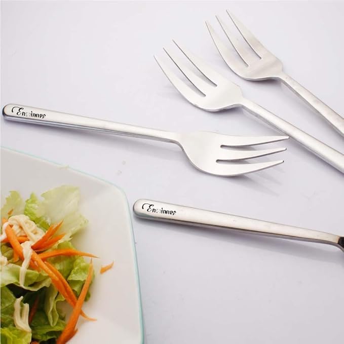 Serving Platters Forks Stainless Steel Buffet 9 inch Utensils Cake Butter Pastry Servers (4 pcs serving forks)