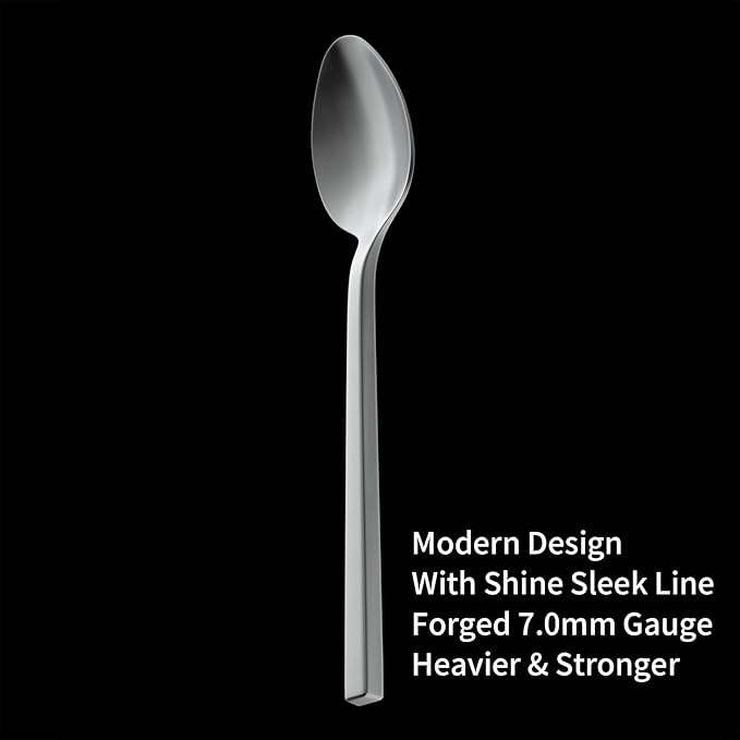 Alata Cube 20-Piece Forged Silverware Set Stainless Steel Flatware Set,Service for 4,Matte Satin Polished Cutlery Set,Dishwasher Safe