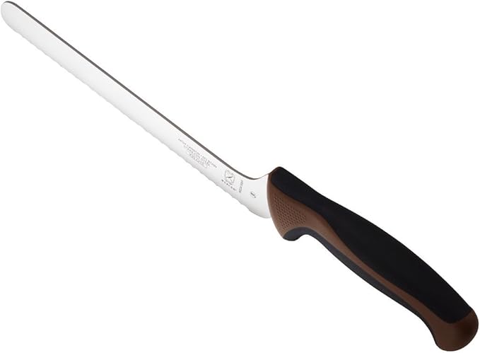 Mercer Culinary Millennia Color Handle Cutlery 8" Offset Bread Knife (Wavy Edge) Brown