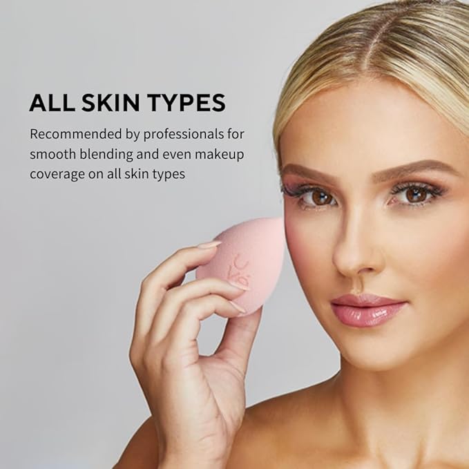 PURE Teardrop Makeup Blender Sponge, Streak Free Application of Liquid, Powder & Cream Foundation, Professional Complexion Blending Tool, Cruelty Free, Vegan, Latex Free