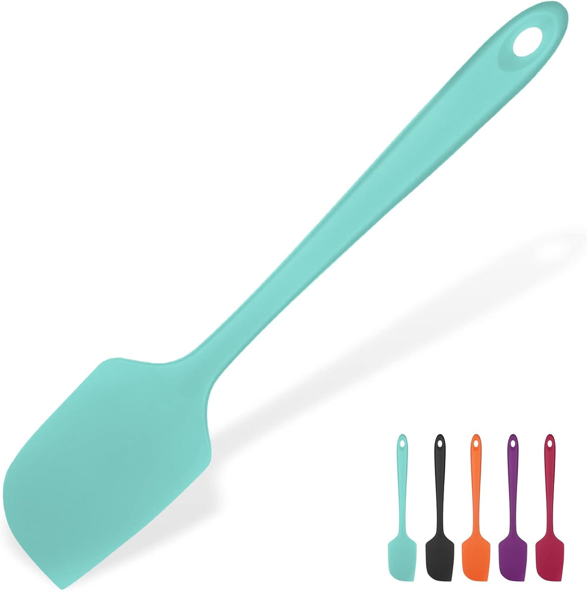 14in Extra Large Silicone Spatula: U-Taste 600ºF Heat Resistant Flexible Silicon Mixing Stirring Cooking Scraping Baking Bowl Scraper Seamless Spreader for Kitchen Nonstick Cookware (Aqua Sky)