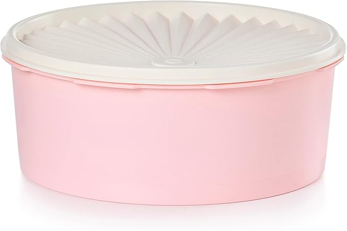 Tupperware Heritage Collection 7.6 Cup Cookie Canister, Vintage Light Pink Color, Dishwasher Safe and BPA Free Container (1.8 L)
