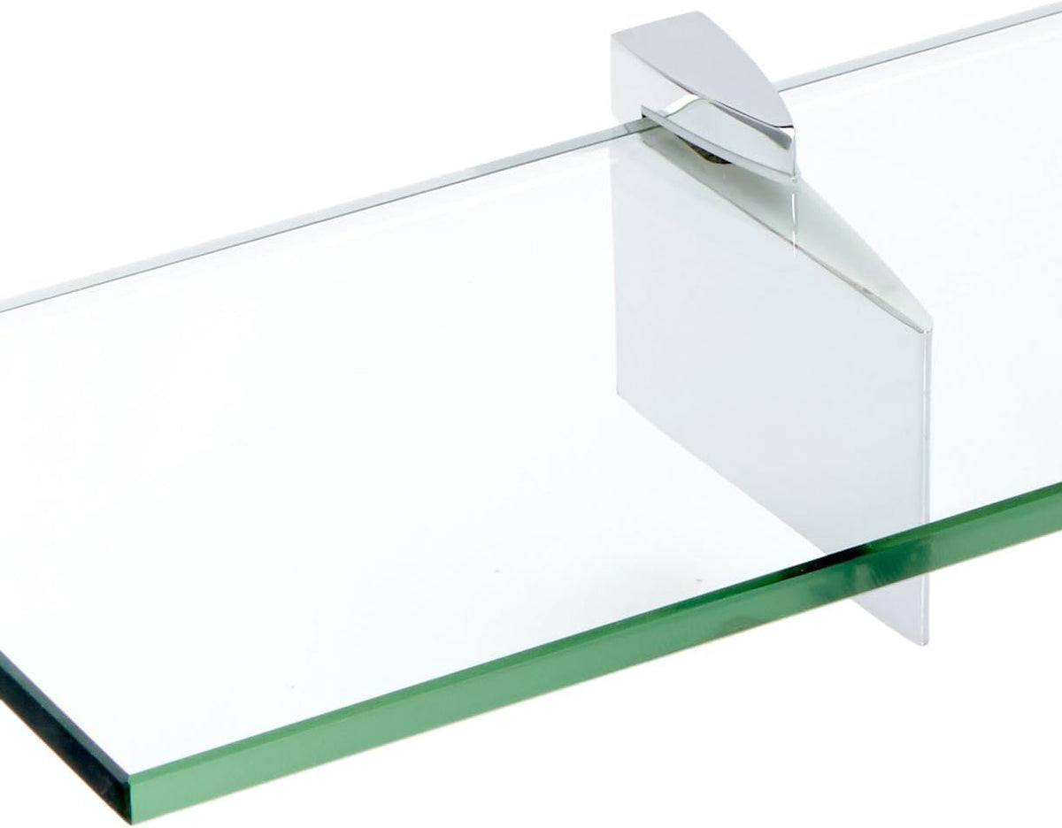 Spancraft Glass R-4.75x36-Chrome Raven Glass Shelf, Chrome, 4.75" x 36"