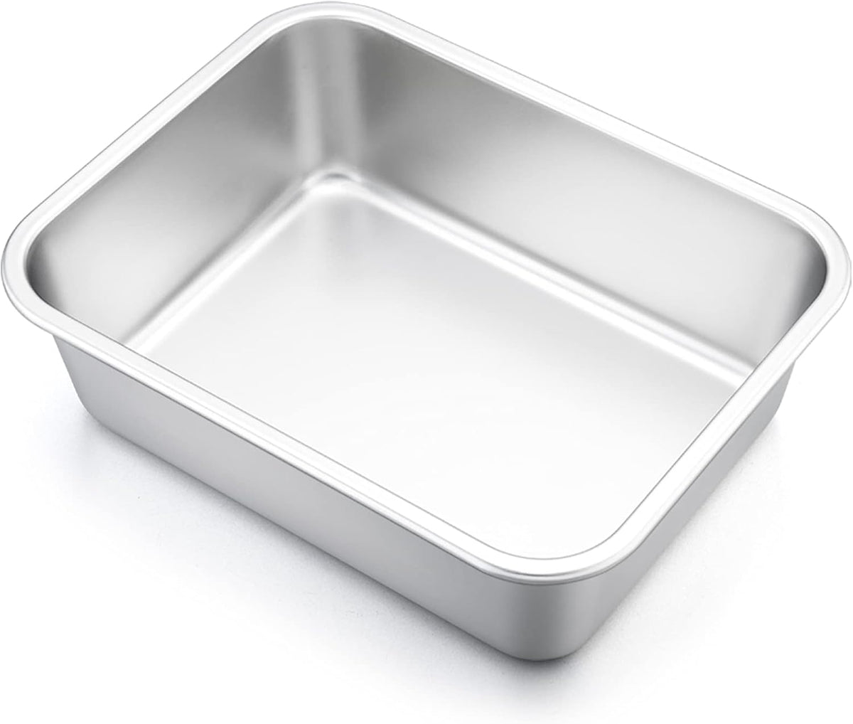 E-far Small Lasagna Pan, 10.6x8.3x3.2 Inches Deep Rectangular Baking Roasting Pans, Stainless Steel Roaster Baking Dish, Non-Toxic & Heavy Duty, Dishwasher Safe