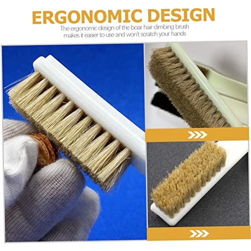 Homoyoyo 2pcs Bouldering Brush Sturdy Boar Hair for Rock Cleaning Scrubbing Tool for Outdoor Climbing and Bouldering Activities