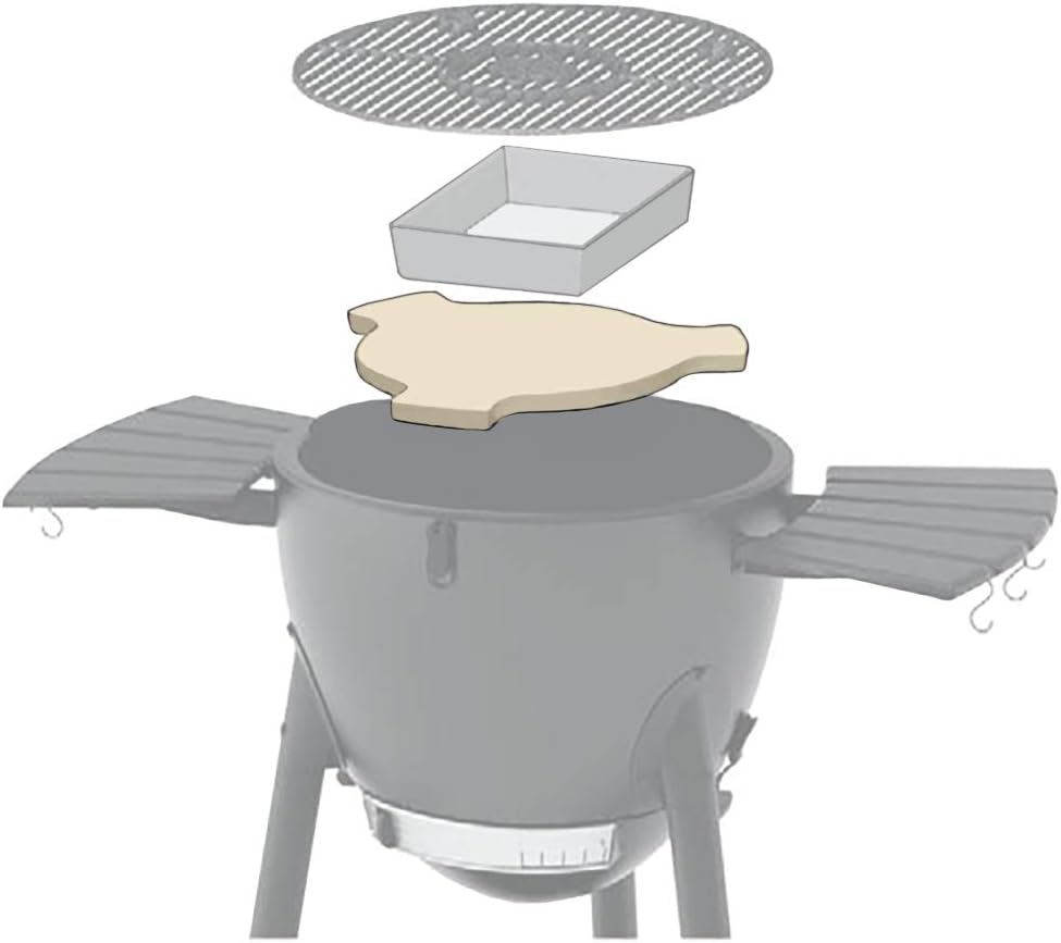 Unicook 17 Inch Smoking Stone for Akorn Kamado Grill, Cordierite Heat Deflector Pizza Stone for Charcoal Smoker, Thermal Shock Resistant Heat Diffuser Plate, Compare to Char-Griller 6201