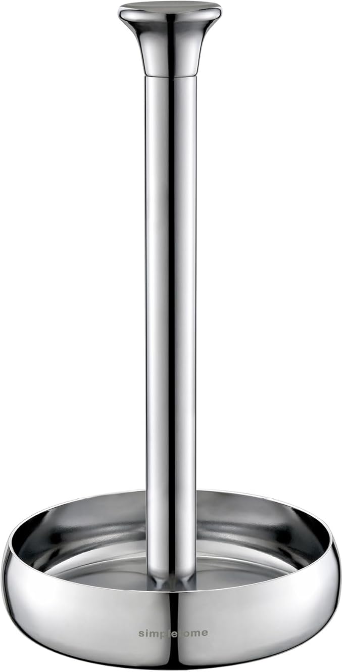 simpletome Paper Towel Holder Countertop Keep It Rolled Up Weighted Base (Chrome)
