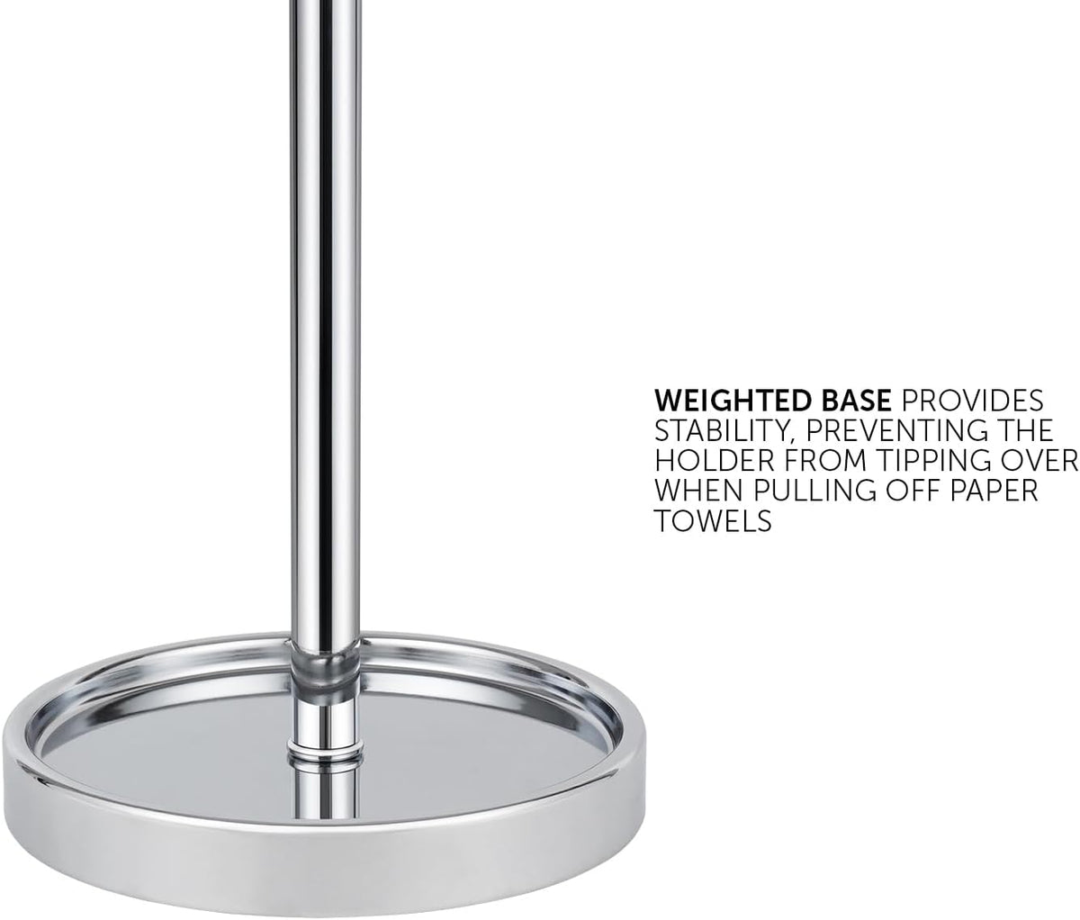 Ivilon Countertop Paper Towel Holder - Modern End Cap Minimalist Design - Color Chrome