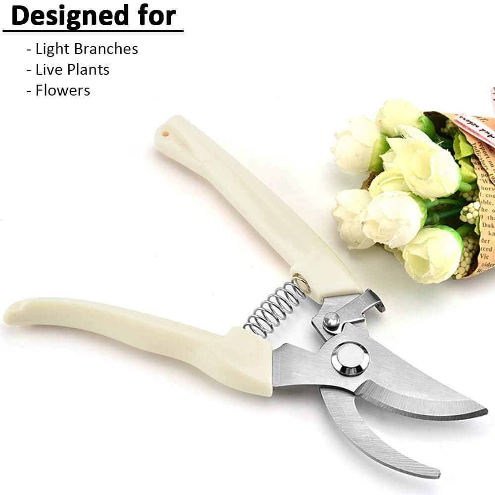 BUGUI Bypass Garden Pruning Shears - 2 Pack, Ultra Lightweight Hand Pruners Make Cut Smooth & Clean, Professional Gardening Scissors for Cutting Live Flowers, Plants, Light Branches