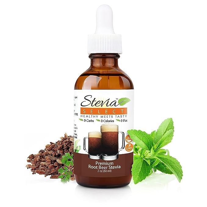 Stevia Select Root Beer Flavored Liquid Stevia – Zero Calorie Coffee, Tea, Drink & Baking Sweetener, All-Natural, No Erythritol, Keto-Friendly Sugar Alternative, 300 Servings – 2 Oz (1 Pack)