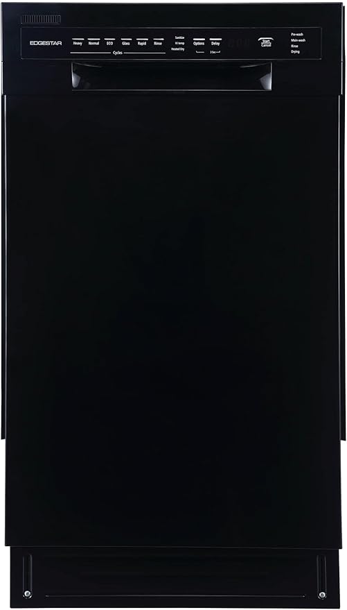 EdgeStar BIDW1802BL 18 Inch Wide 8 Place Setting Built-In Dishwasher