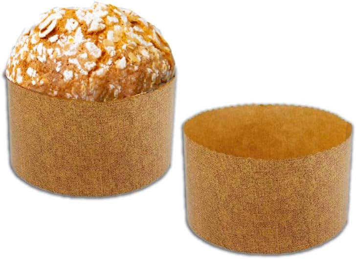 Pastry Chef's Boutique Thin Panettone Paper Pan Mold - XSmall - 4-3/8" x 3-3/8" - 250 gr - Pack of 12 - Made in Italy