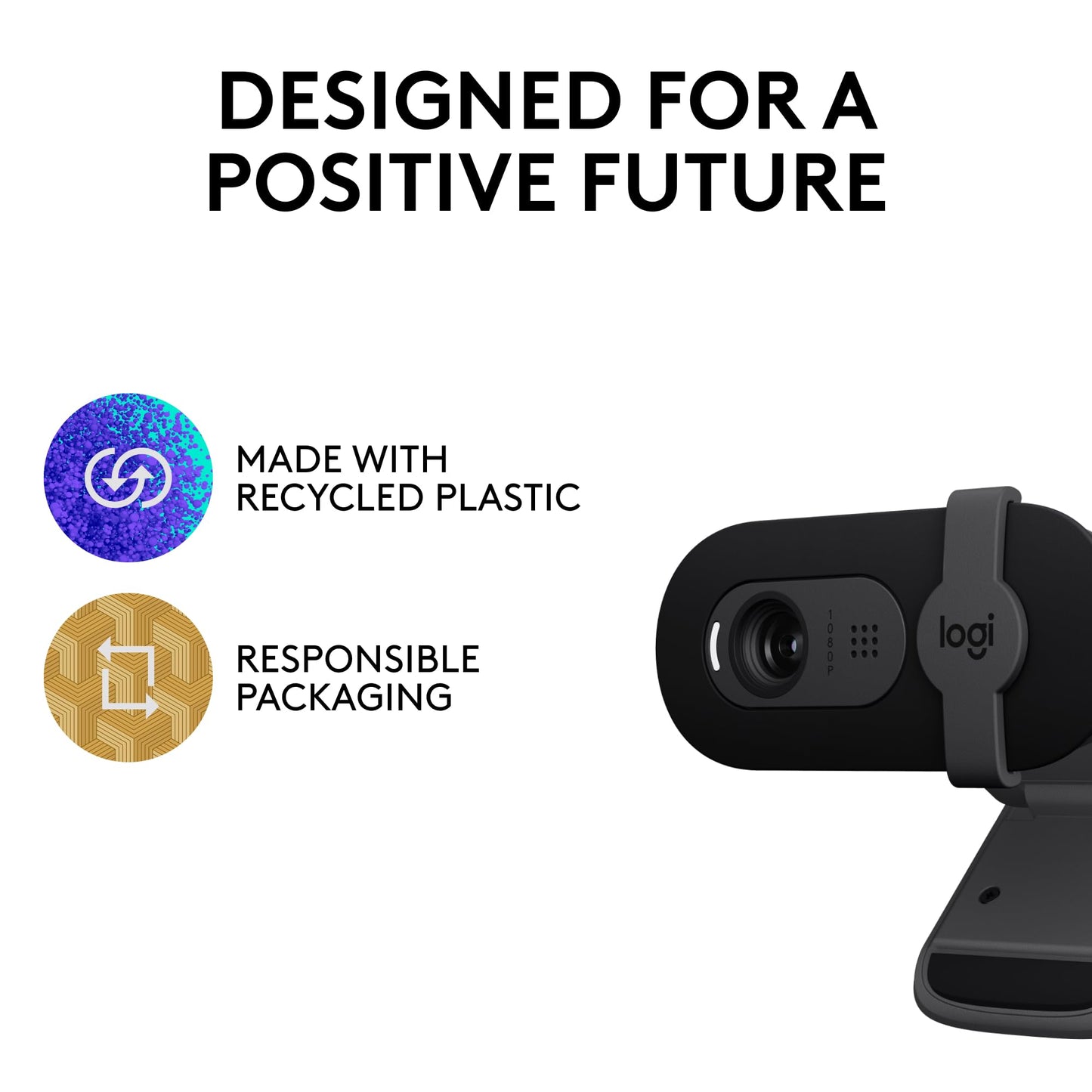 Logitech Brio 101 Full HD 1080p Webcam for Streaming and Meetings - Black