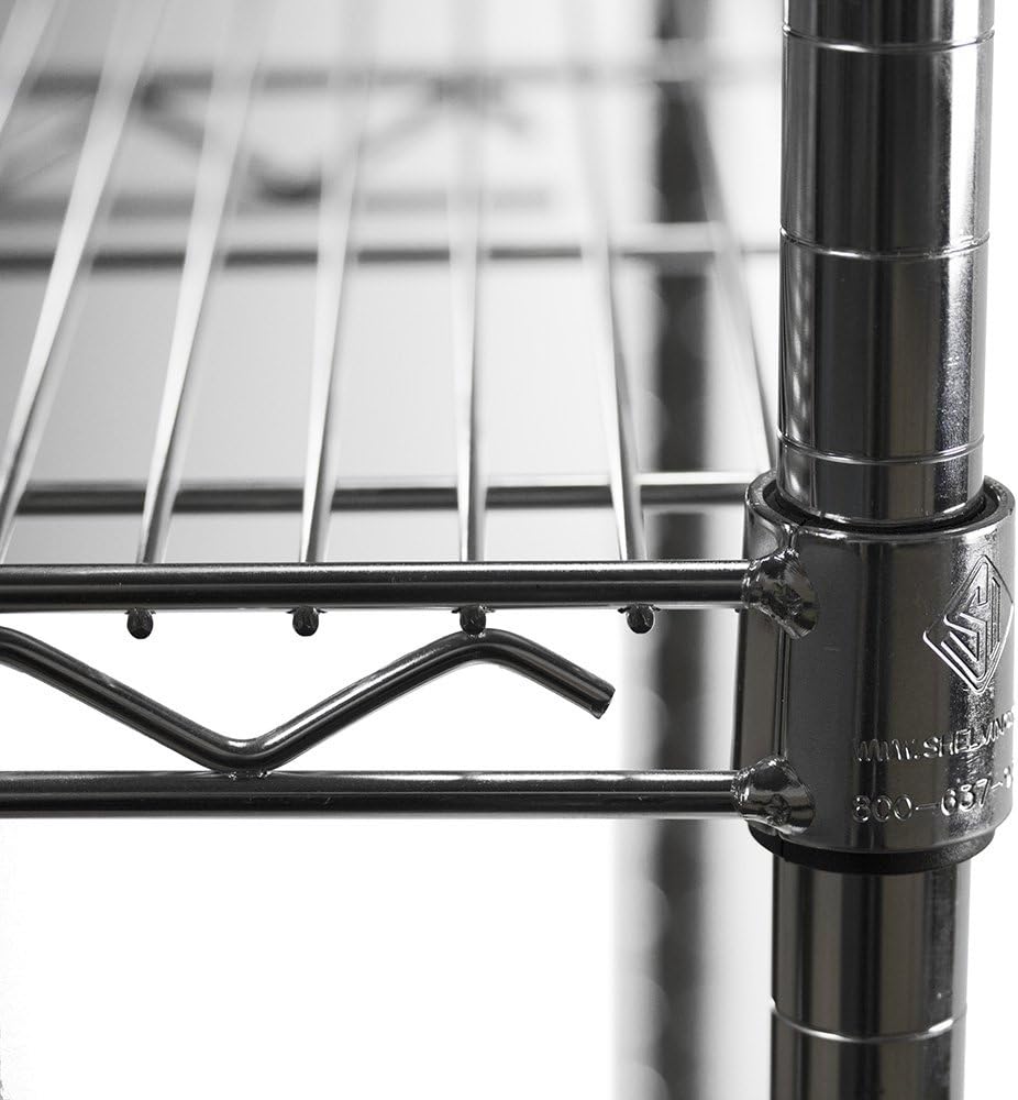 Shelving Inc. 8" d x 8" w Chrome Wire Shelving with 3 Tier Shelves, Weight Capacity 800lbs Per Shelf
