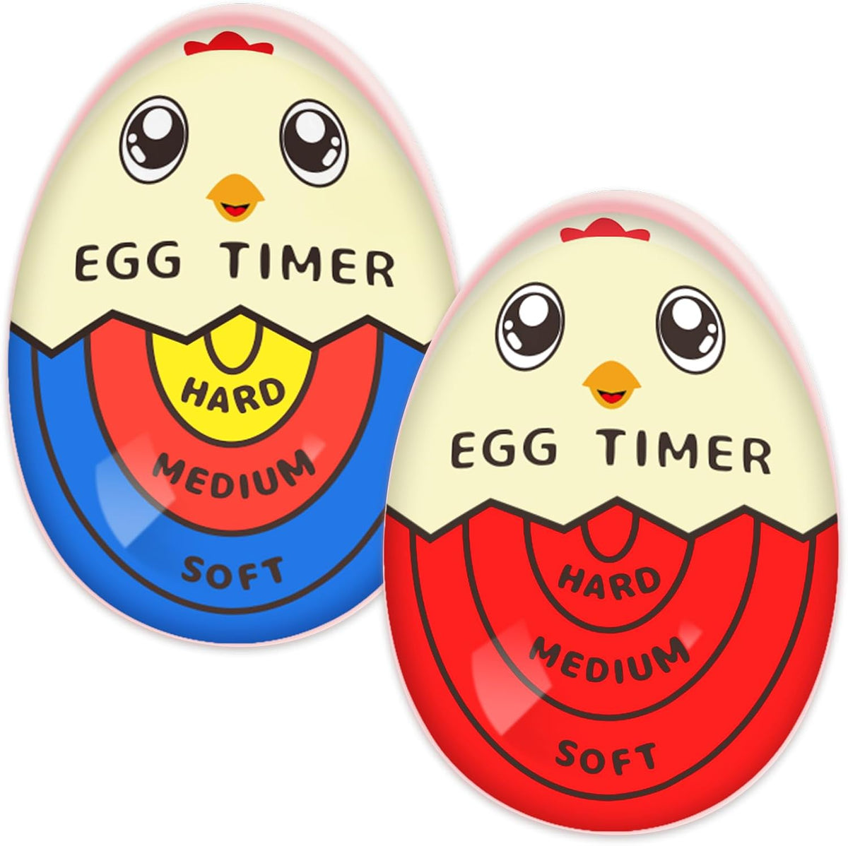 Lasubst Egg Timer That Goes in Water for Soft Medium Hard Boiled Eggs, 1 Red 1 Color