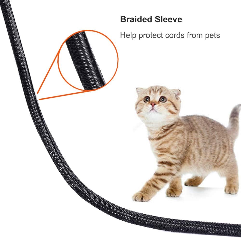 ZhiYo 6.6ft - 4/5 inch Cable Sleeve, Cord Wrap Wire Protector Tubing for Pets, PC Cable Wrap, Computer Cable Management Sleeve - Black