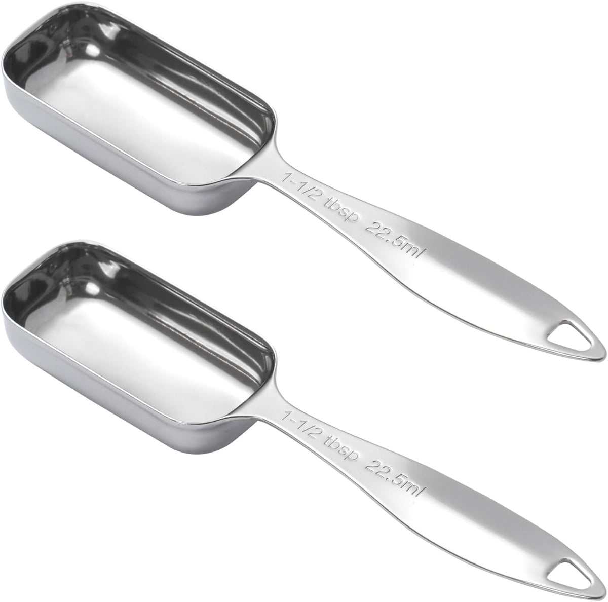 2PCS 1-1/2tbsp (22.5ml) Single Measuring Spoon, Individual Stainless Steel Long Handle Measure Teaspoon Only