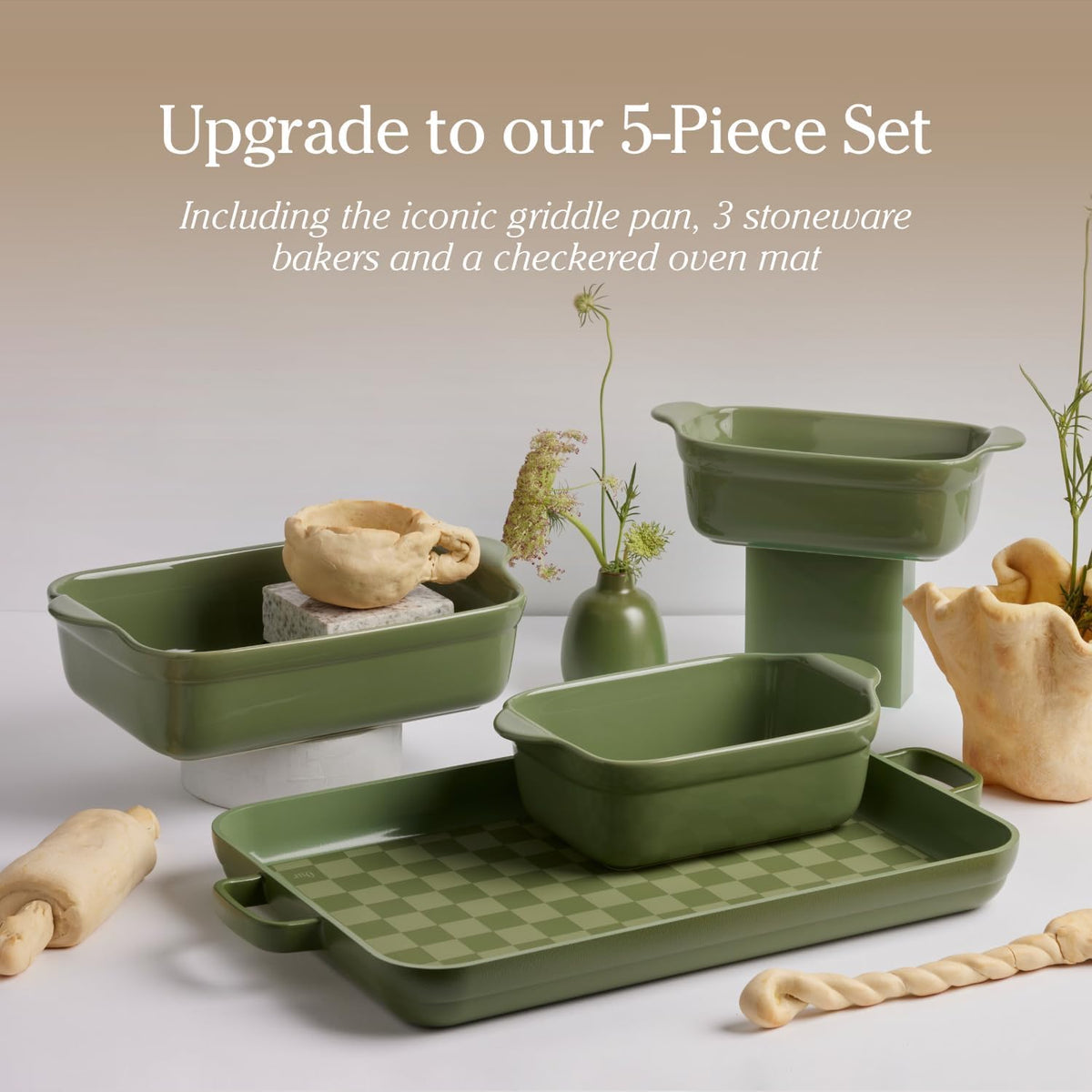 Our Place Griddle Pan - Versatile Nonstick Ceramic Sheet Pan & Stovetop Griddle | Toxin-Free, Dual-Use, with Ergonomic Handles | 5 Qt Capacity, Oven Safe up to 450°F | Sage