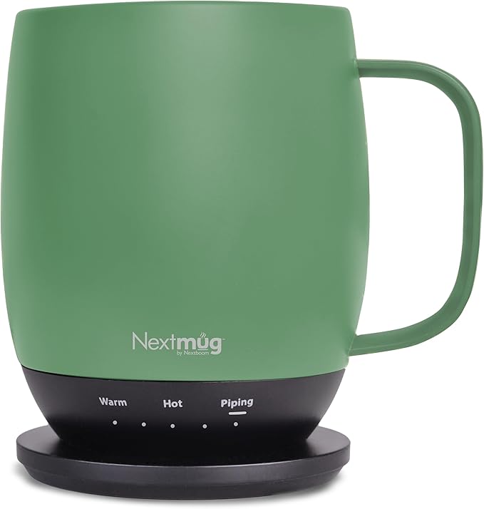Nextmug - Temperature-Controlled, Self-Heating Coffee Mug (Sage - 14 oz.)