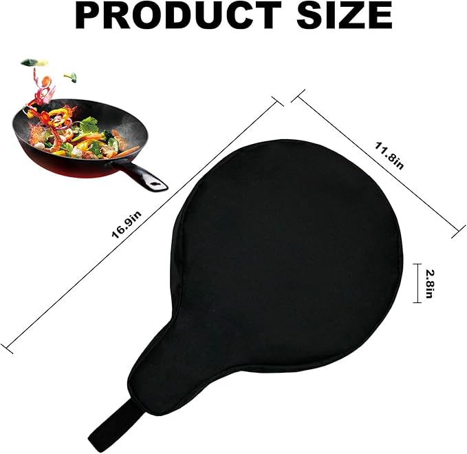 EATAKWARD Cast Iron Camping Skillet Bag for 8'' 10'' 12'' Skillets, Durable Skillet Pan Storage Bag Water Resistant Frying Pan Bag with Hanging Loop, Lightweight Skillet Bag for Camping Outdoors,2 pcs