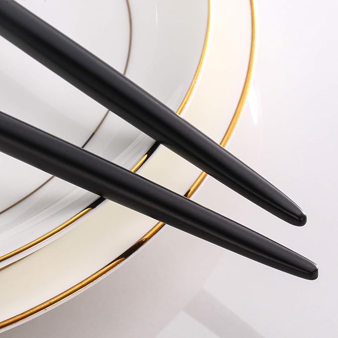 Lemeya Silver Black Salad Serving Utensils,Serving Spoons Stainless Steel,2Pcs Long Handle Salad Servers 11.42 Inch,Salad Utensils for Serving,Matte Finish,Dishwasher Safe