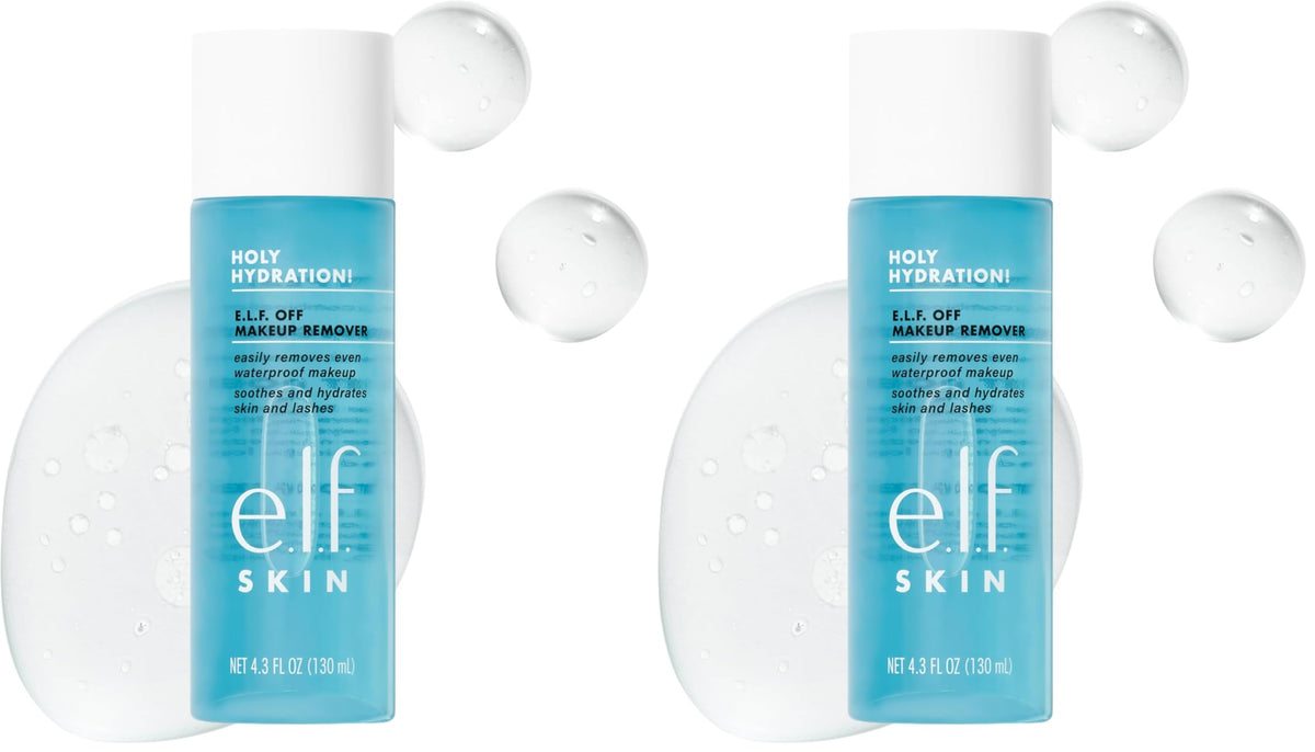 e.l.f. SKIN Holy Hydration Off Makeup Remover,Liquid Makeup Remover For Eye,Lip & Face-Makeup,Gentle Formula,Vegan & Cruelty-free,(Pack of 2)