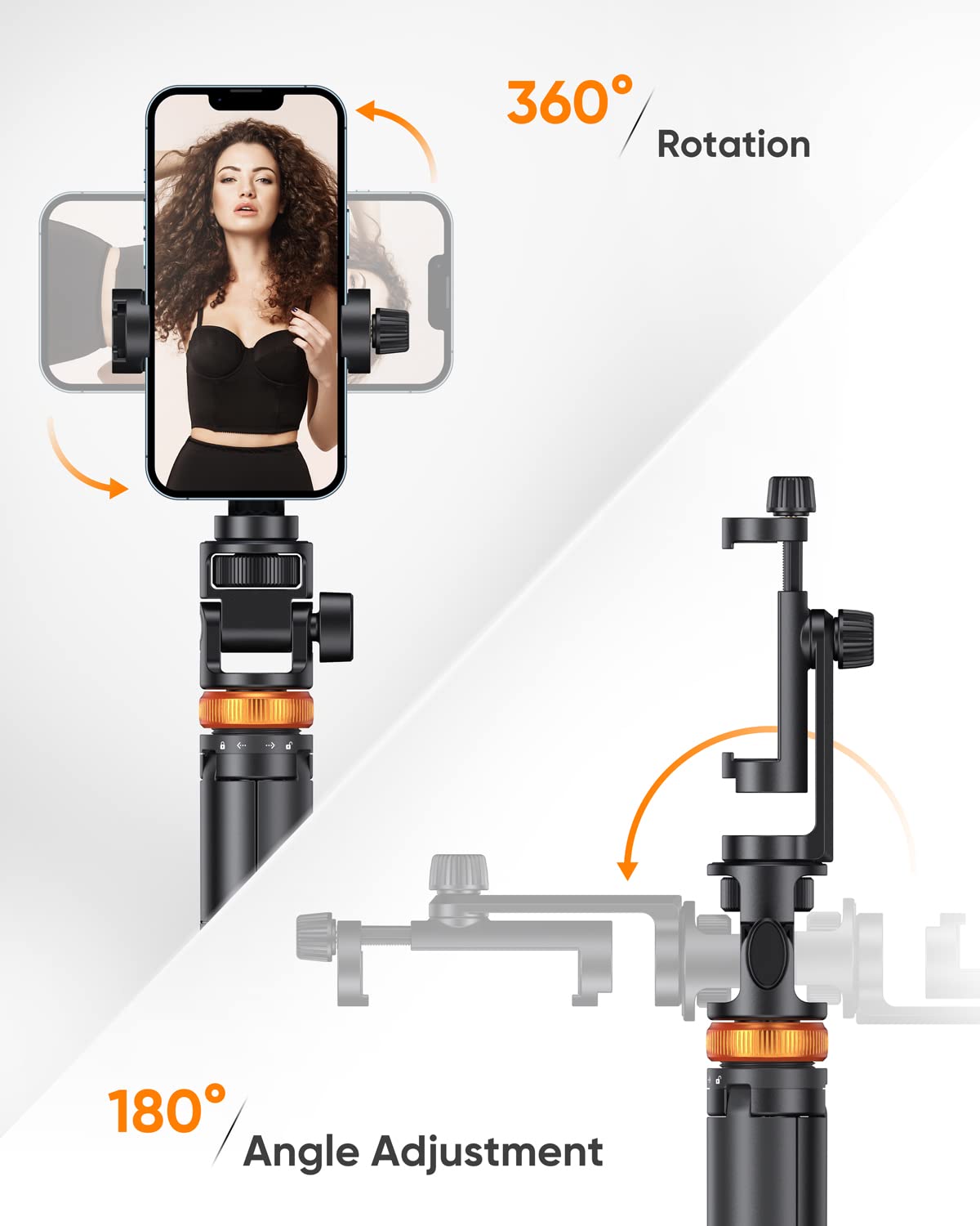 EUCOS 62" Phone Tripod, Tripod for iPhone & Selfie Stick with Remote