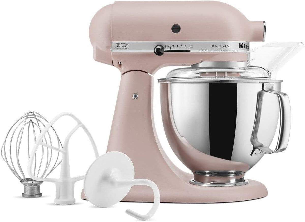 KitchenAid Artisan Series 5 Quart Tilt Head Stand Mixer with Pouring Shield KSM150PS, Feather Pink