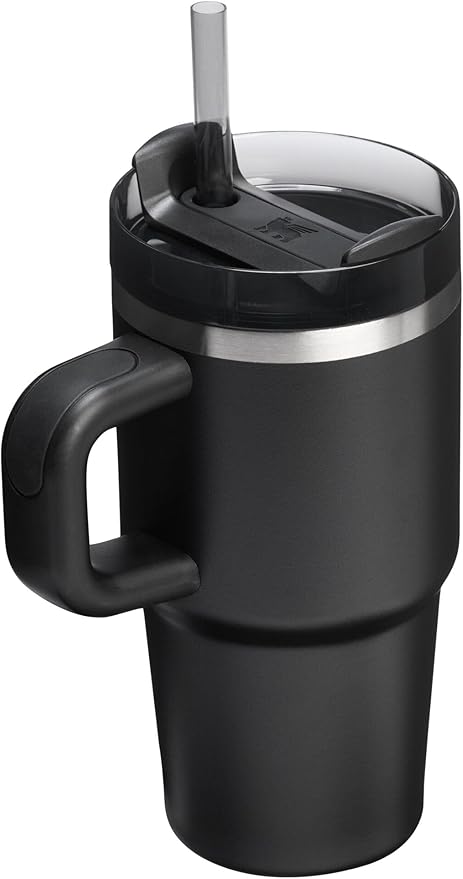 STANLEY Quencher H2.0 Tumbler with Handle and Straw 20 oz | Flowstate 3-Position Lid | Cup Holder Compatible for Travel | Insulated Stainless Steel Cup | BPA-Free | Black 2.0