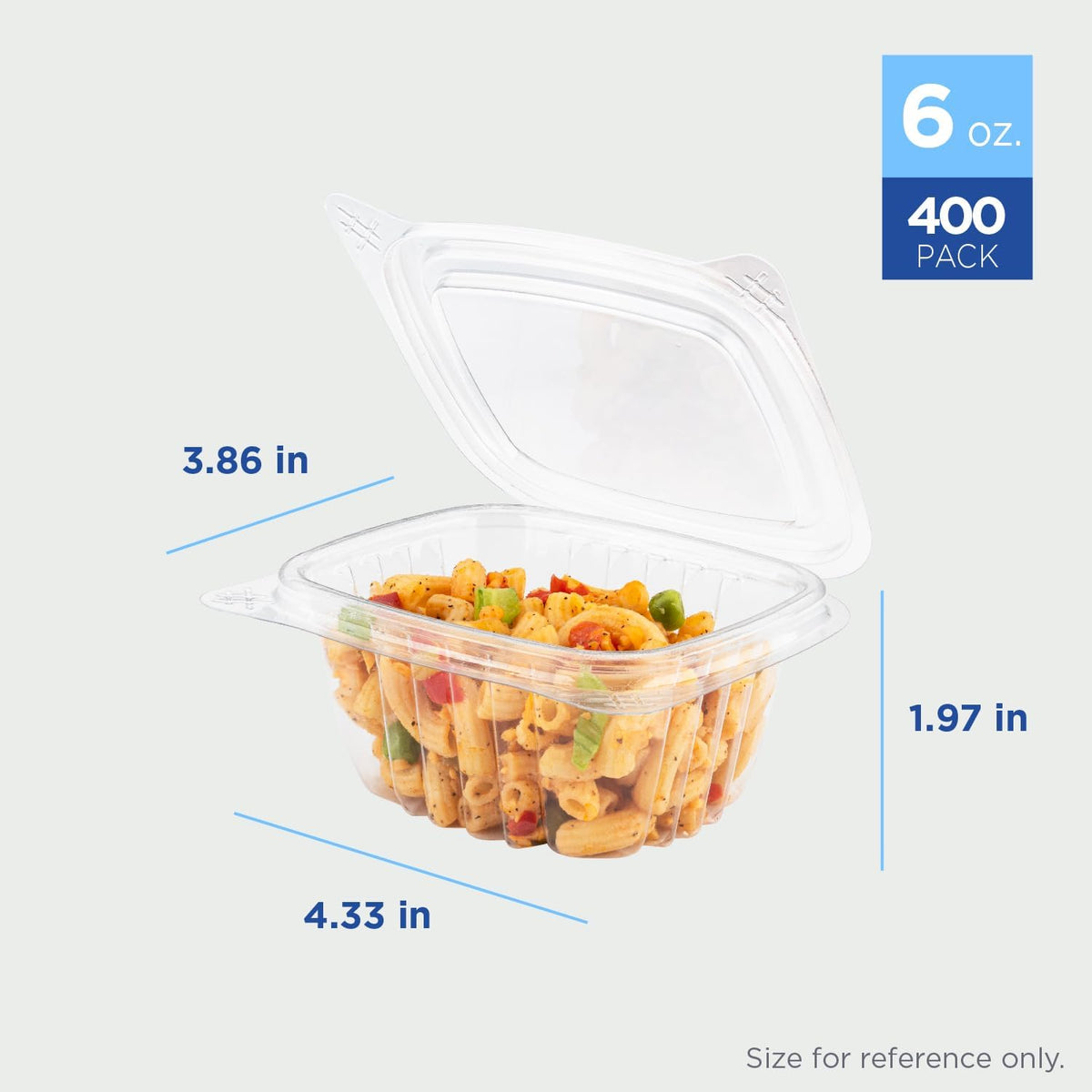 Karat 6oz PET Clear Clamshell Deli Containers - Leak-Resistant, Easy Seal for Freshness, Ideal for Salads, Fruits, Sides & Desserts - Multipurpose Plastic Take Out Food Containers (Pack of 400)