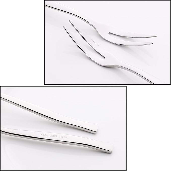 Tasting Cocktail Forks, 12-Piece Stainless Steel Fruit Forks, F