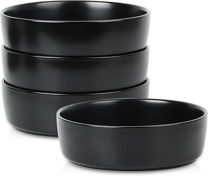 Stone Lain Eden 4-Piece Pasta Bowl Set Stoneware, Black