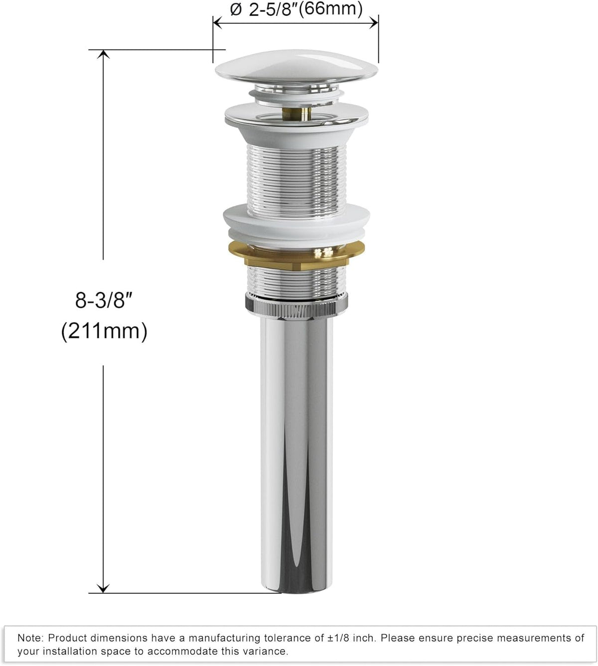 Dowell Pop Up Drain Stopper for Bathroom Vanity/Vessel Sink (Chrome 6011 0805)