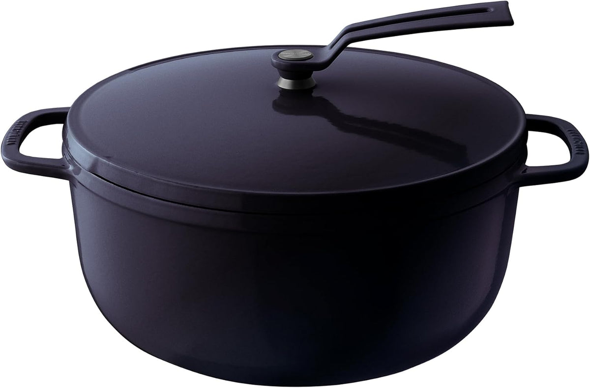 Vermicular Oven Pot 2.0 | Lightweight Enameled Cast Iron Pot | 26cm (5.9 Qt) | Non-Toxic | Induction-compatible | Dutch Oven | Made in Japan | Deep Ocean Blue