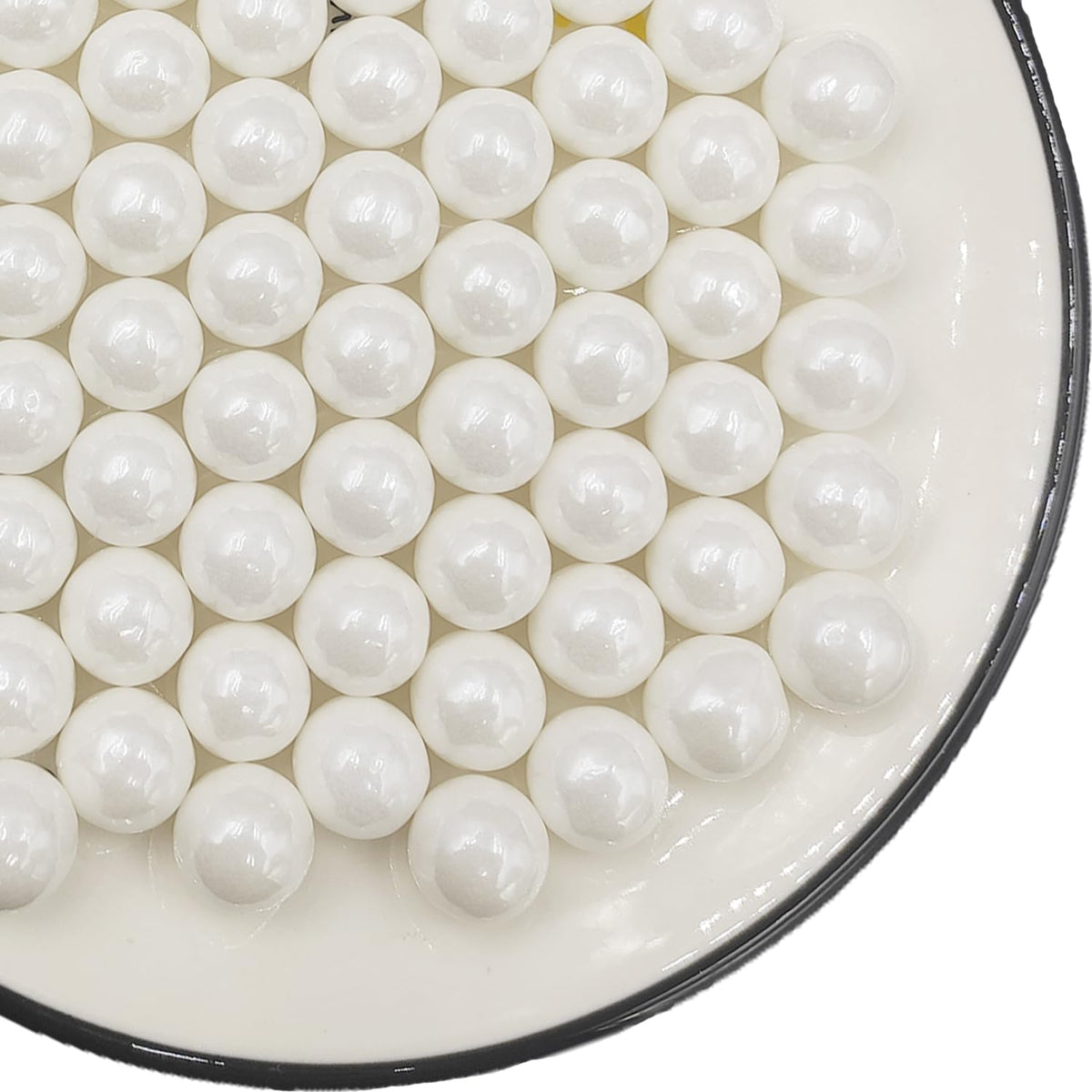 Edible White Pearl Sugar Sprinkles 3.53 oz, 14mm Candy Pearls Ideal for Baking, Cake and Cupcake Toppers, Cookie Decoration, Ice Cream Topping, Wedding Shower Valentines Halloween Christmas