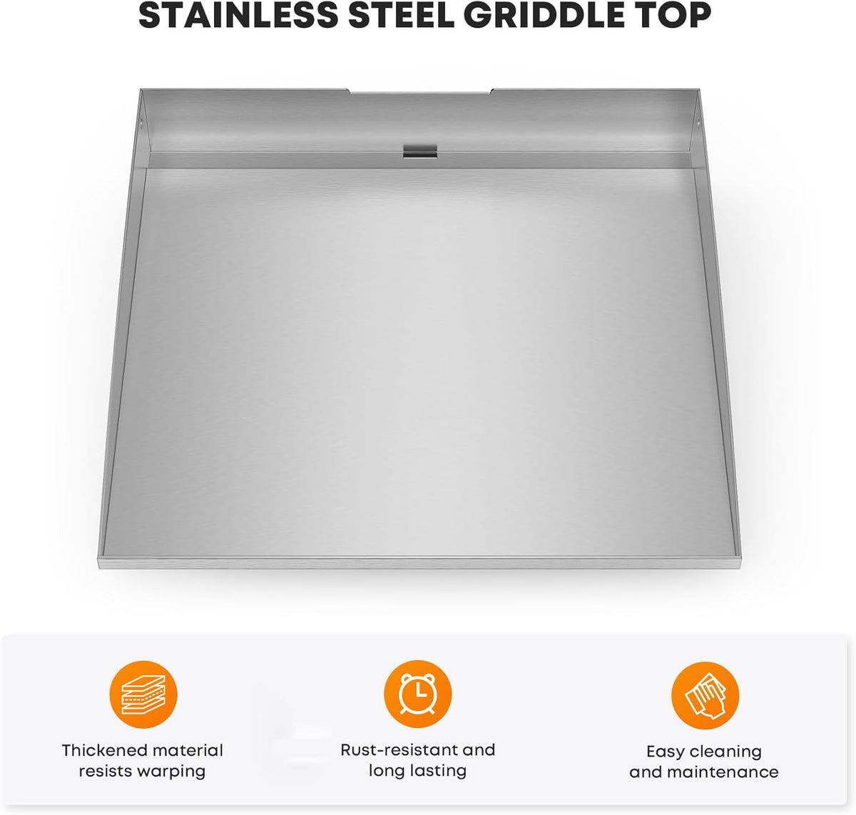 Stanbroil Stainless Steel Flat Top Griddle for Blackstone 17 Inch Tabletop Grill Station, Griddle Replacement Top with Rear Grease System