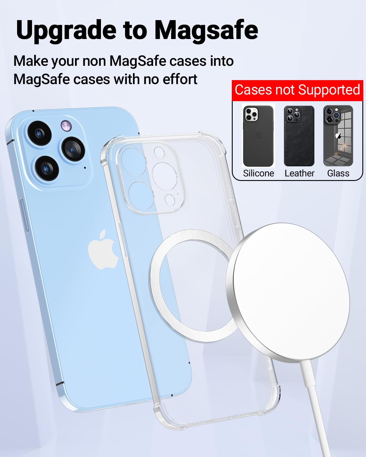 KALAPOP Magnetic Wireless Charging Magsafe Ring-6 PCS,Ultra-Thin(0.4mm) Magsafe Sticker,Compatible with iPhone 17/Air/16/15/14/13 Series,Samsung Galaxy,Google Pixel,Magsafe Accessories-3Black&3Silver