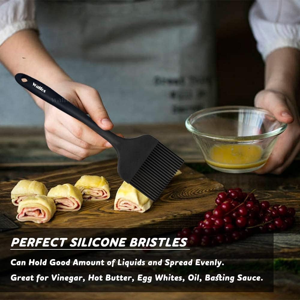 WALFOS Extra Large Silicone Basting Pastry Brush, 2.5 inch Wide Bristle Butter Oil Brush, Prefect for BBQ Grill Baking Kitchen Cooking-Pieces Design, BPA Free and Dishwasher safe