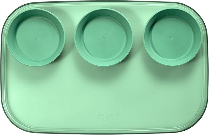 madesmart dipware 3 Bowl Serving Tray, Collapsible & Removable Dip Bowls for Charcuterie, Guacomole, Snacks, Veggies, Premium Dishwasher & Microwave Safe, Multipurpose Plate & Bowl, Sage