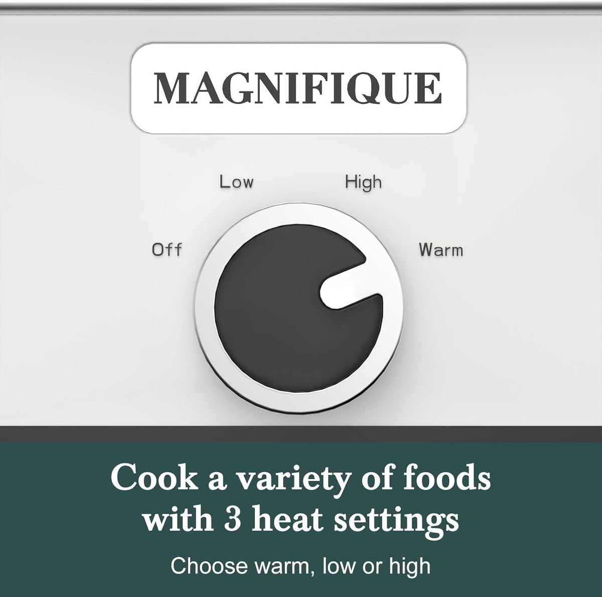 4-Quart Slow Cooker with Casserole Manual Warm Setting - Perfect Crock Pot for Family Dinners, Dishwasher Safe Crock,Versatile Cookware for Large Families or Entertaining