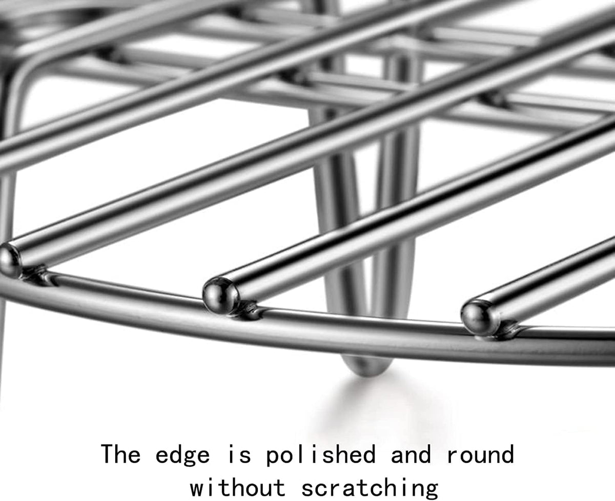 7.9" Round Cooking Rack Versatile Stainless Steel Grid Grill Steamer Rack, Fits Air Fryer Pot Pressure Cooker Canning