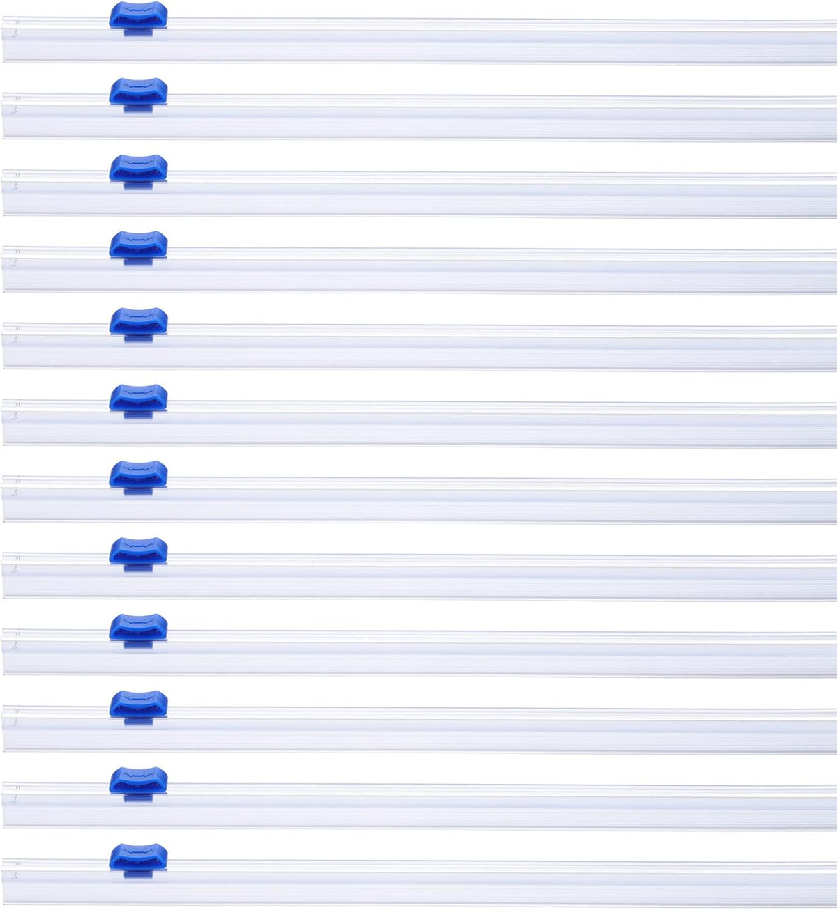 PATIKIL 12pcs Plastic Wrap Cutter, 12in Plastic Wrap Slide Cutter Self Adhesive Installation Replacement for Aluminum Foil Wax Paper Parchment Paper Wrap Dispenser, Blue