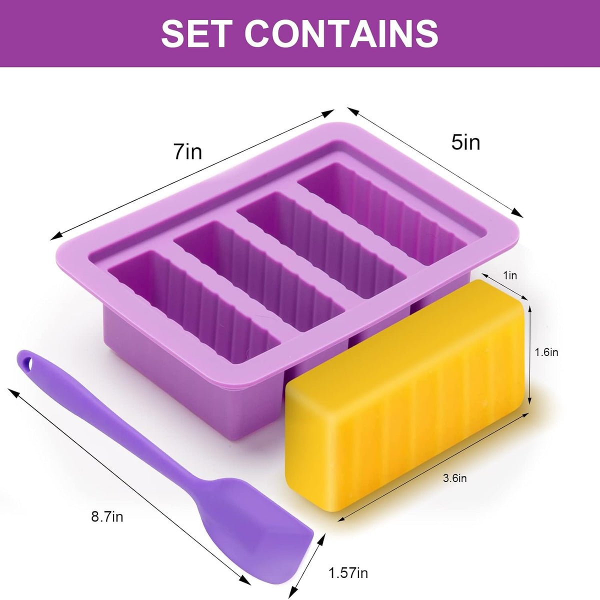 2 Packs Silicone Butter Mold, Butter Tray with Lid, Large Butter Maker with Silicone Spatula, Rectangle Container for Homemade Herbed Garlic Butter Brownies Soap Bar Energy Bar